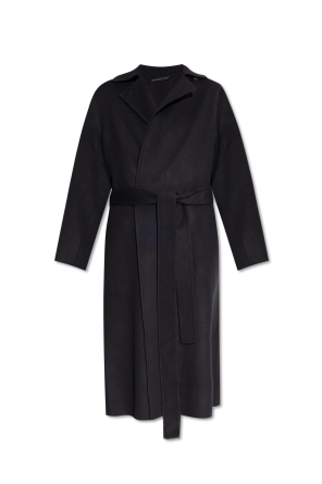 コート MAX MARA Women Coats MELINDA 752 011 BLACK Max Mara BLACK BELTED COAT WITH POCKETS | miinto | REVERSIBLE